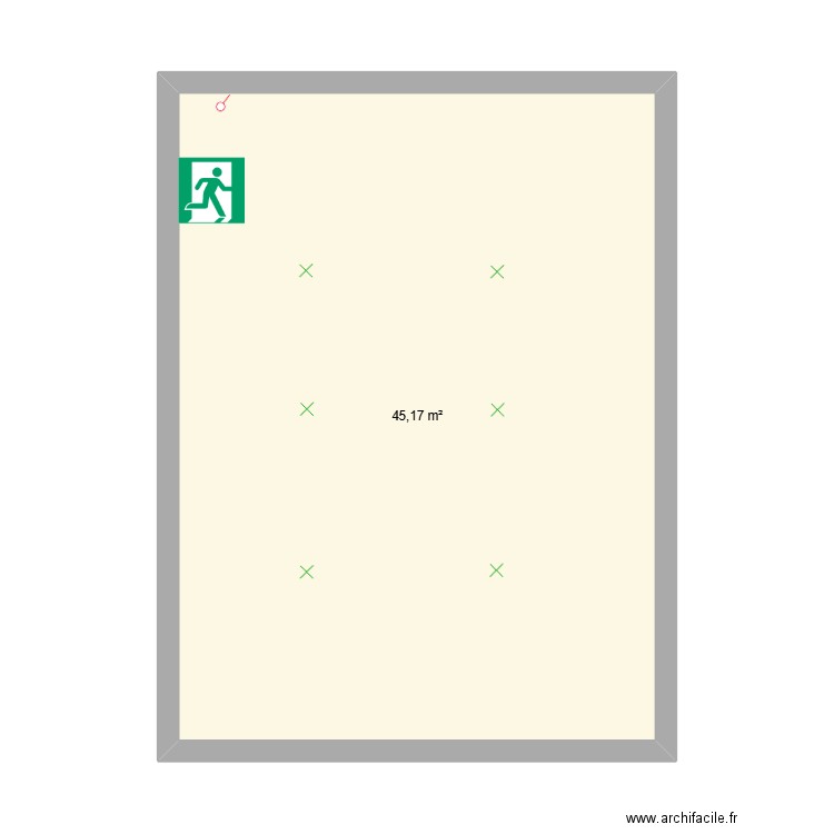 plan luminaire. Plan de 1 pièce et 45 m2