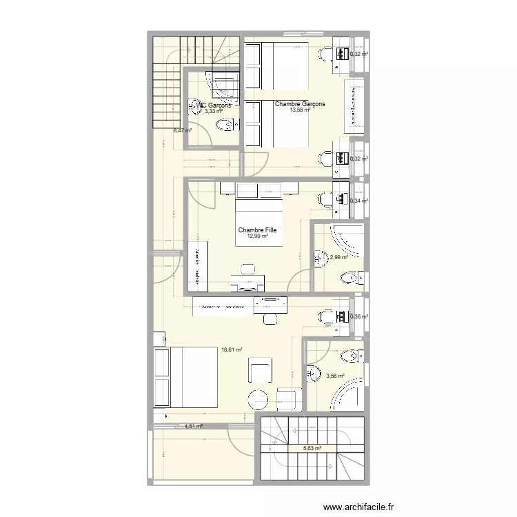 1er Niveau Limete meubl&eacute;. Plan de 
