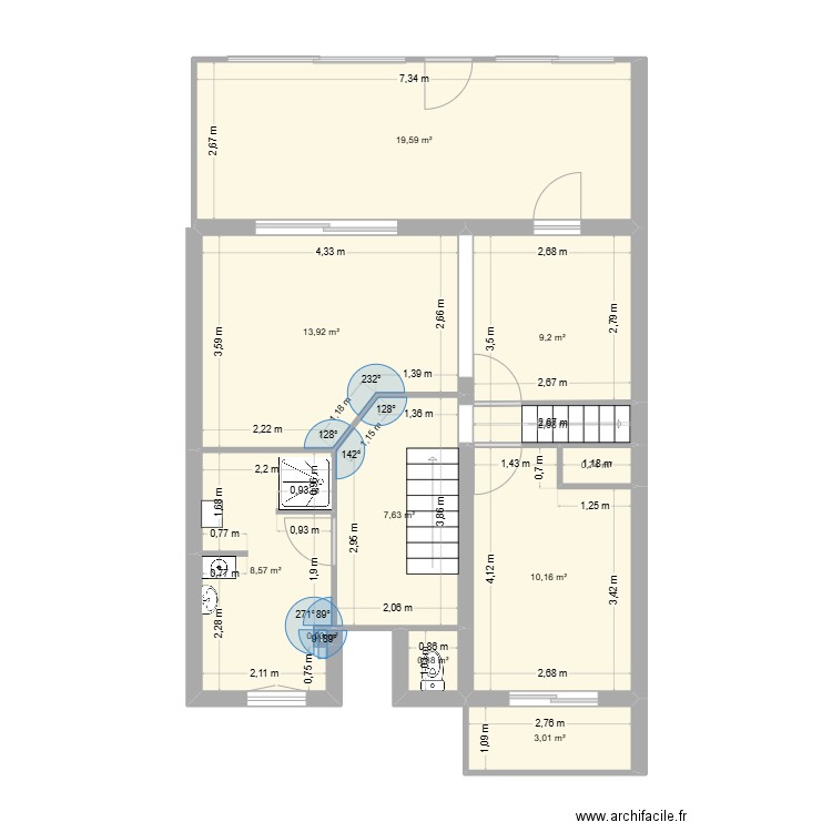 Marc RDC. Plan de 10 pièces et 74 m2