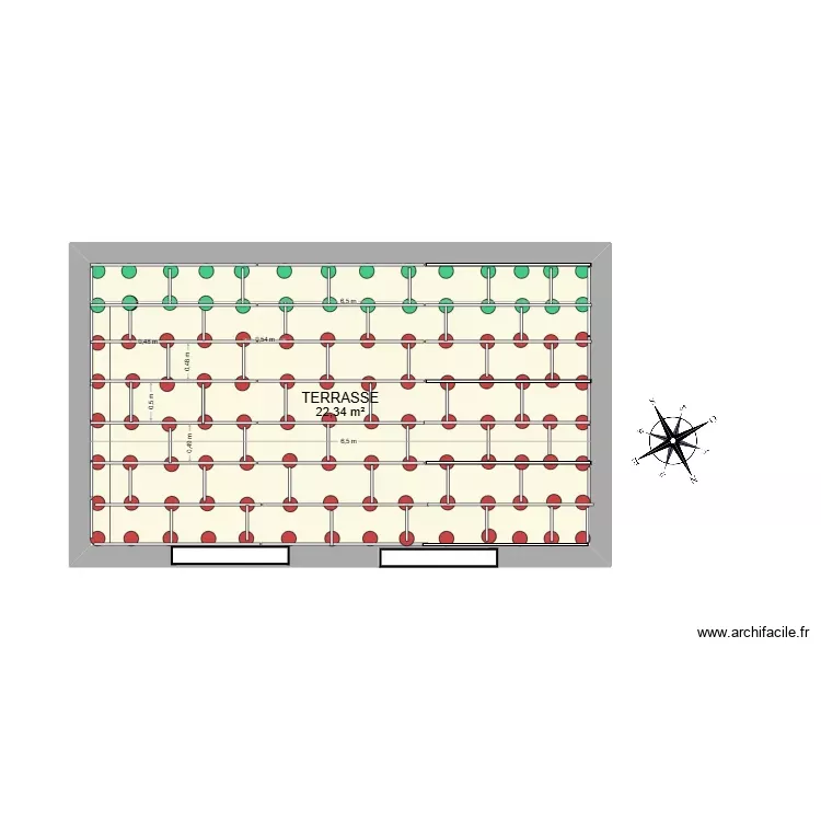 ANCIENNE TERRASSE. Plan de 1 Pièce et 22 m² ANCIENNE TERRASSE. Plan de 1 Pièce et 22 m²
