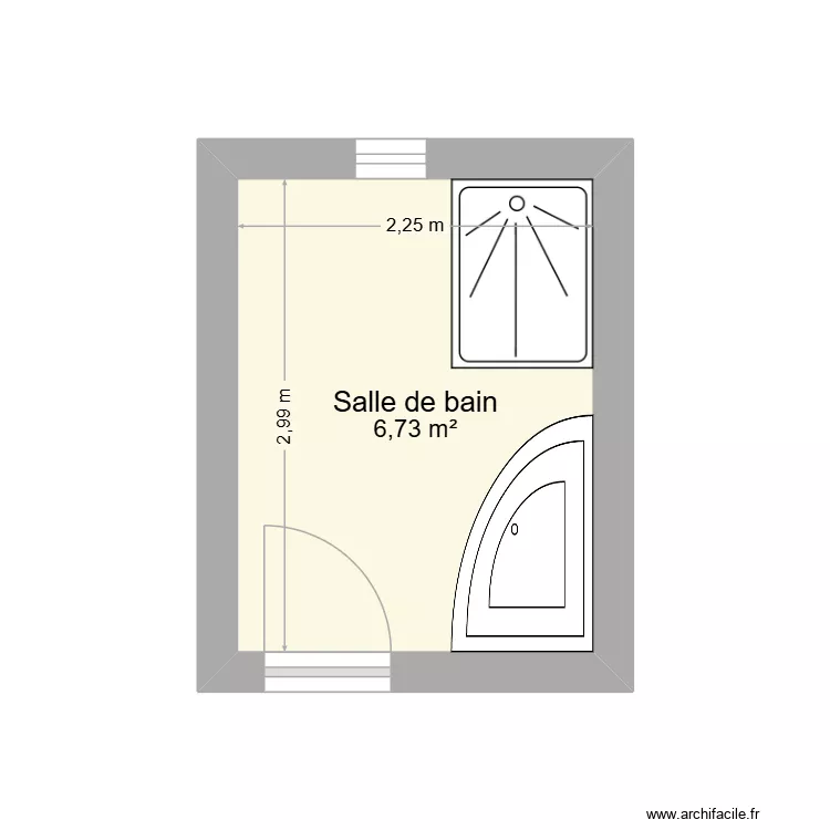 salle de bain. Plan de 1 Pièce et 7 m² salle de bain. Plan de 1 Pièce et 7 m²