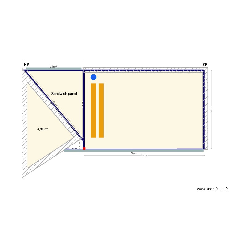 Jim vila sol . Plan de 3 pièces et 33 m2