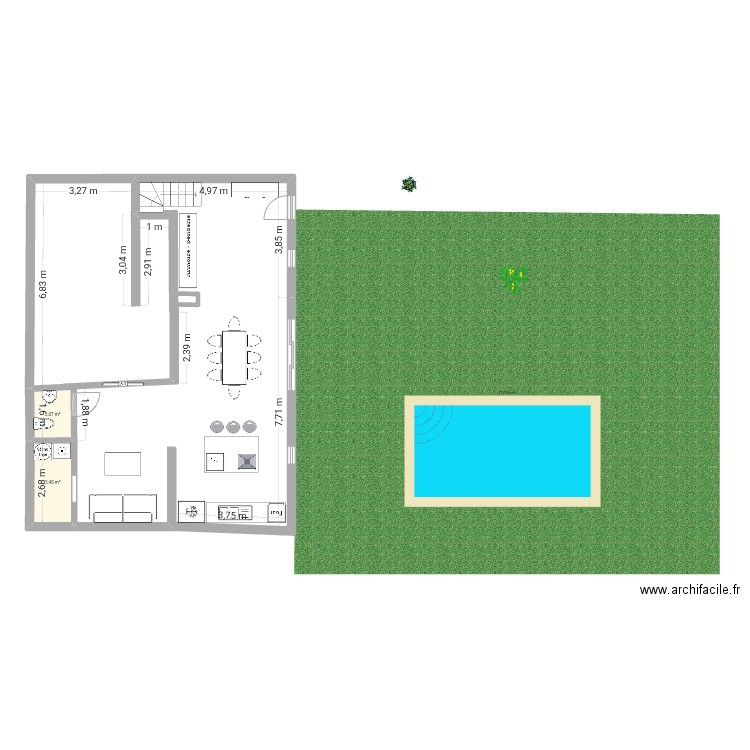 lts mesures3. Plan de 2 pièces et 6 m2