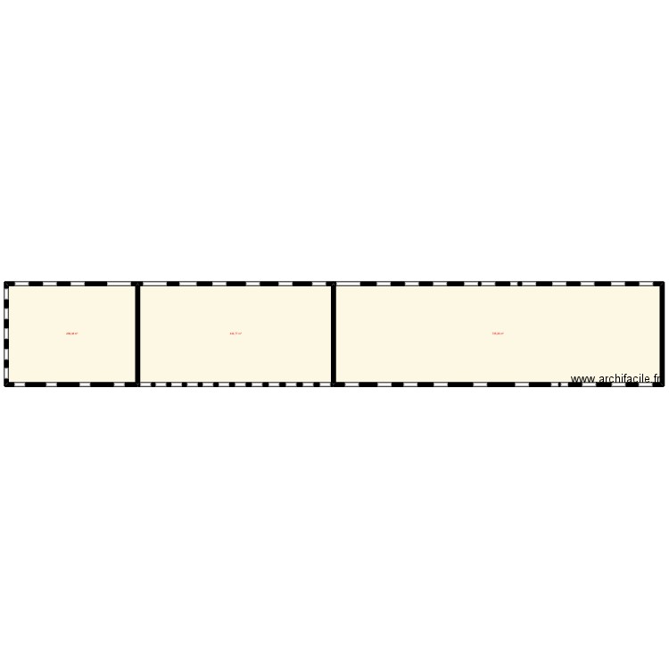 FRICHE JONQUET RDC. Plan de 3 pièces et 1460 m2