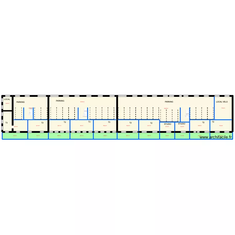 FRICHE JONQUET RDC. Plan de 27  et 1743 m²