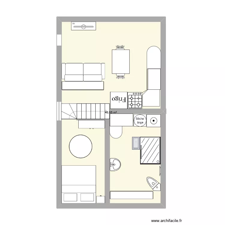 elie4. Plan de 1  et 49 m²