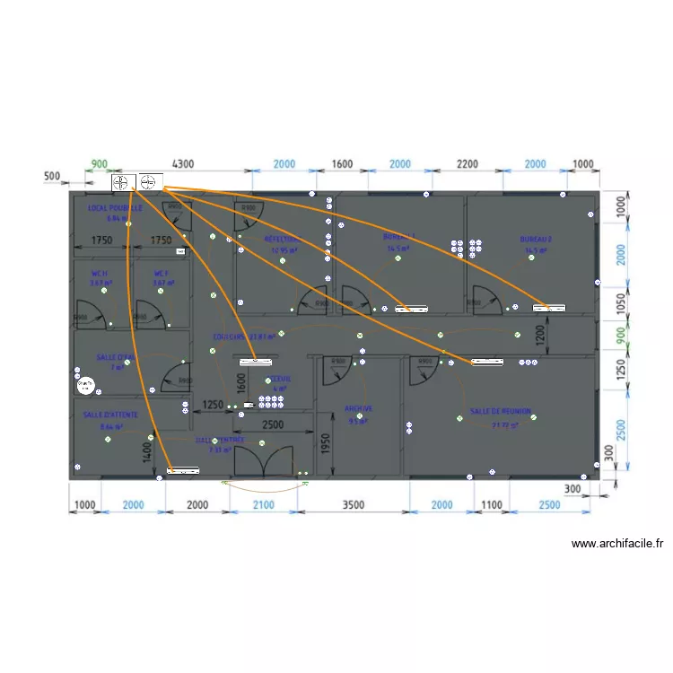 MAISON CONFIANCE BUREAUX. Plan de 