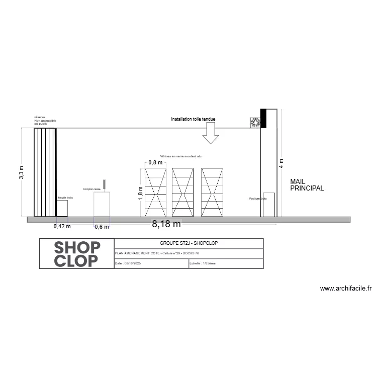 plan cote droit AMENAGEMENT. Plan de 
