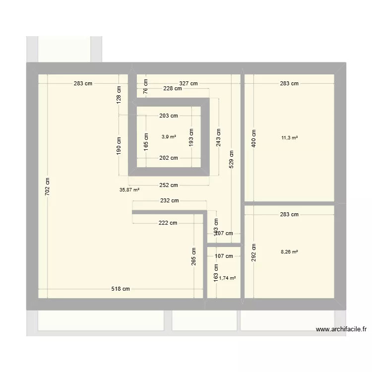 immeuble ivry. Plan de 14  et 190 m²