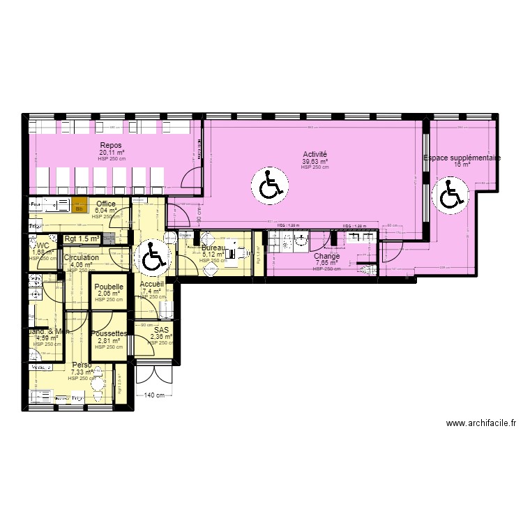 B92C18 projet v4 pmi jordan_UrM (1). Plan de 17 pièces et 129 m2