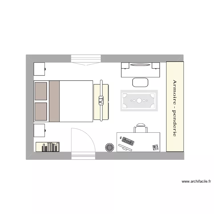 chambre . Plan de chambre . Plan de