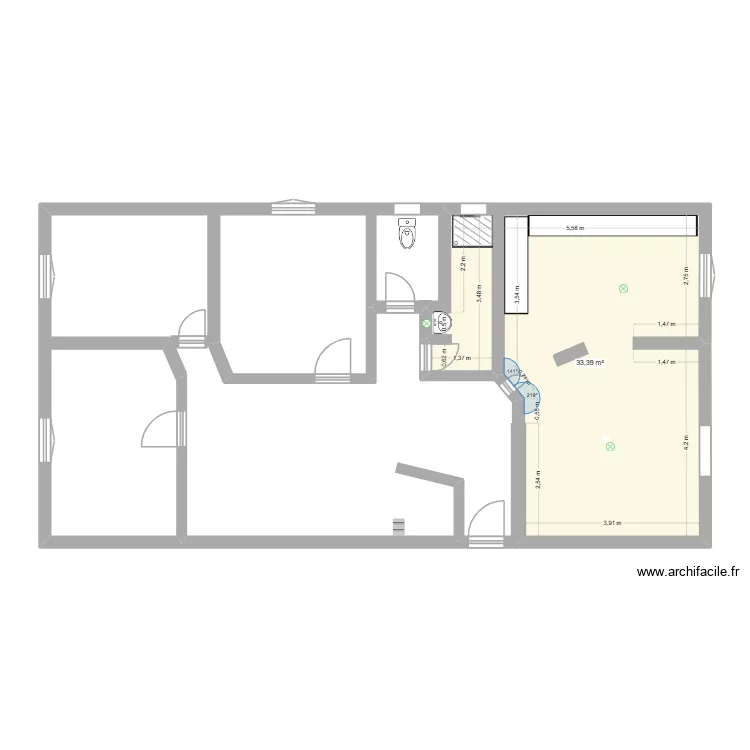 haut 1. Plan de 1 et 33 m² haut 1. Plan de 1 et 33 m²