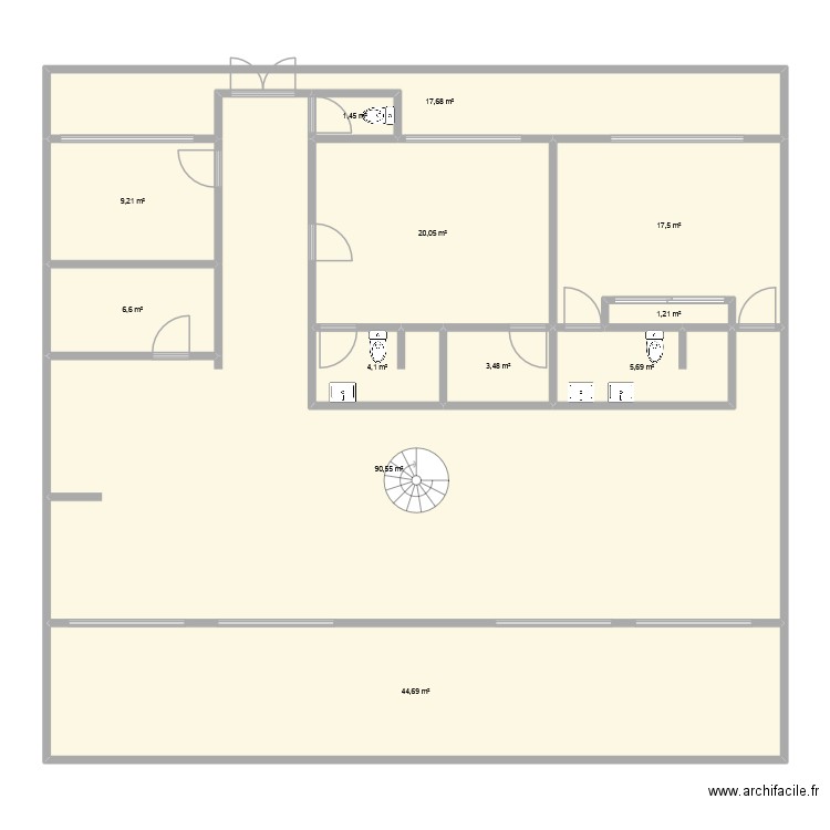 nn0jh. Plan de 12 pièces et 222 m2