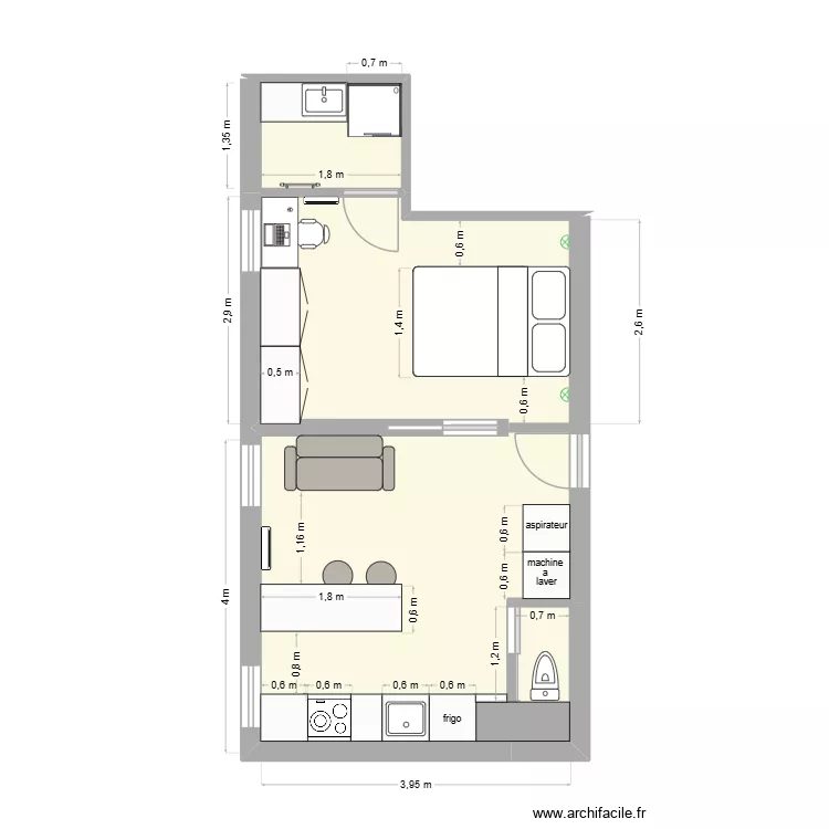plan  juillet 2026. Plan de 4  et 28 m²