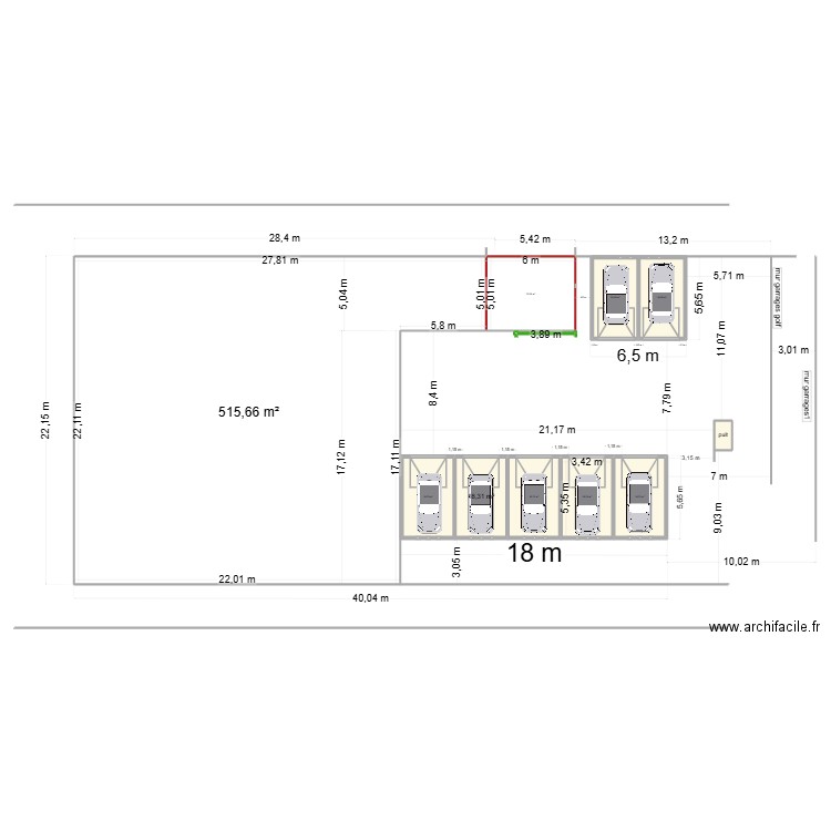 7 garrages. Plan de 11 pièces et 673 m2