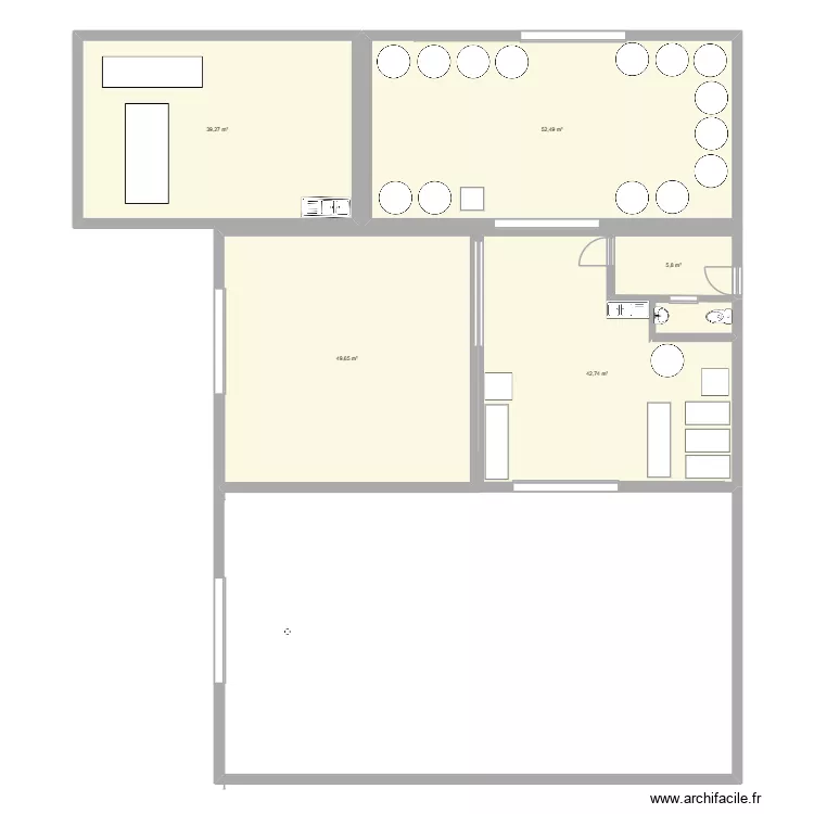 new. Plan de 5  et 190 m²
