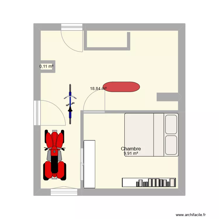 SDJ. Plan de 3 Pièces et 29 m² SDJ. Plan de 3 Pièces et 29 m²