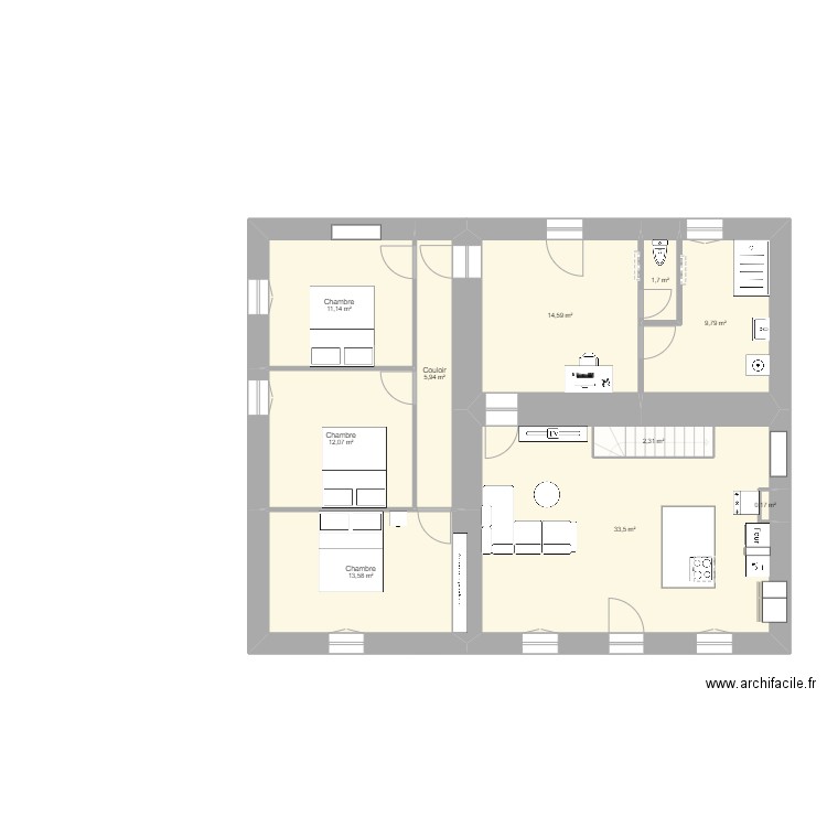 Ma maison. Plan de 23 pièces et 210 m2