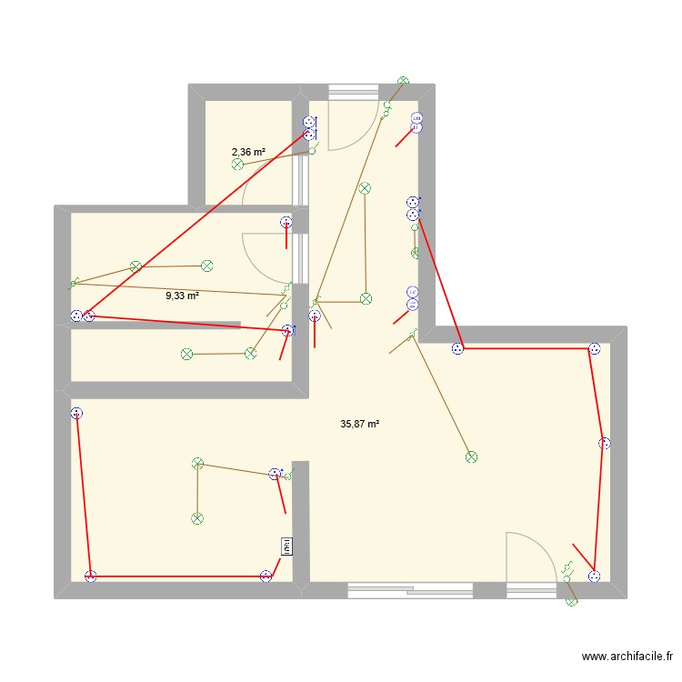 Lions Olivier 1. Plan de 3 pièces et 48 m2