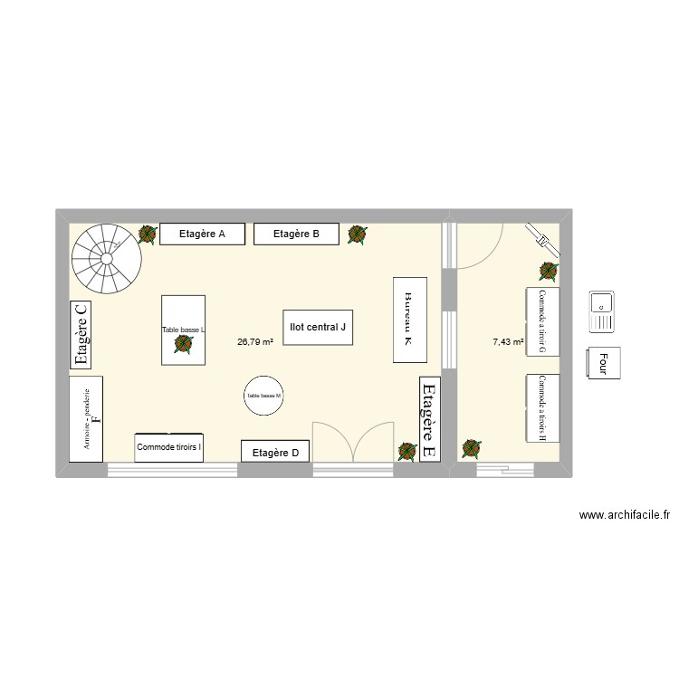 Agencement du point de vente. Plan de 0 pièce et 0 m2