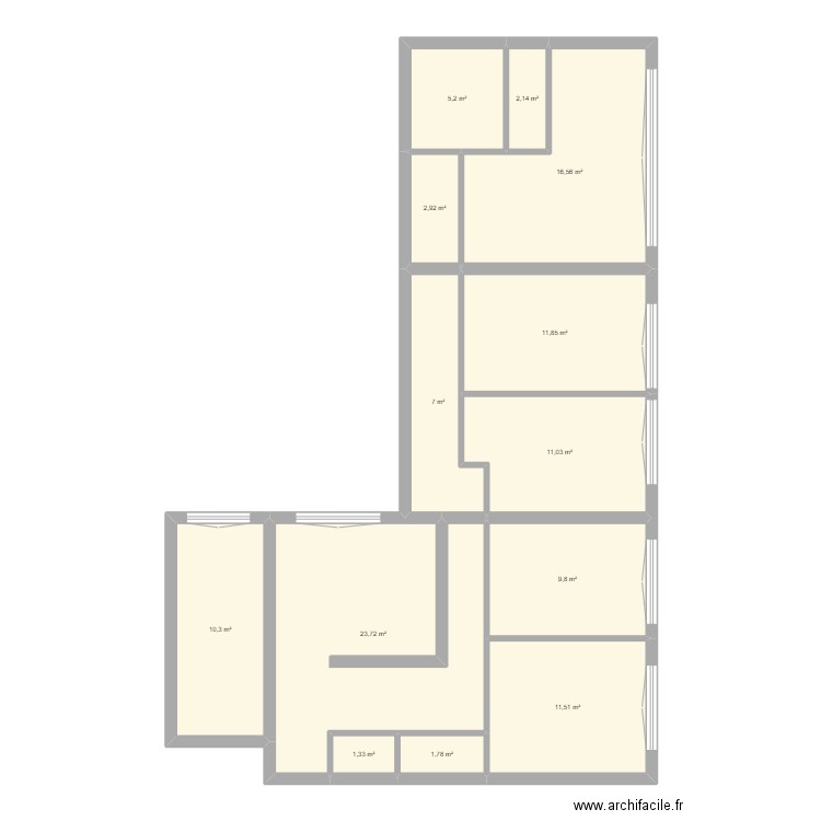 93 bvd george 5. Plan de 13 pièces et 115 m2