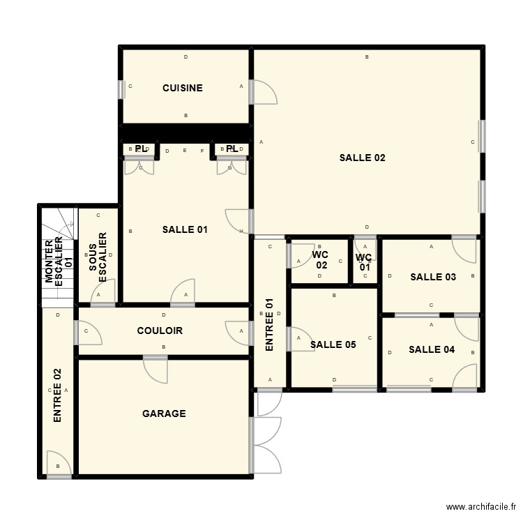 PLAN PLB RDC ST HILAIRE. Plan de 17 pièces et 91 m2
