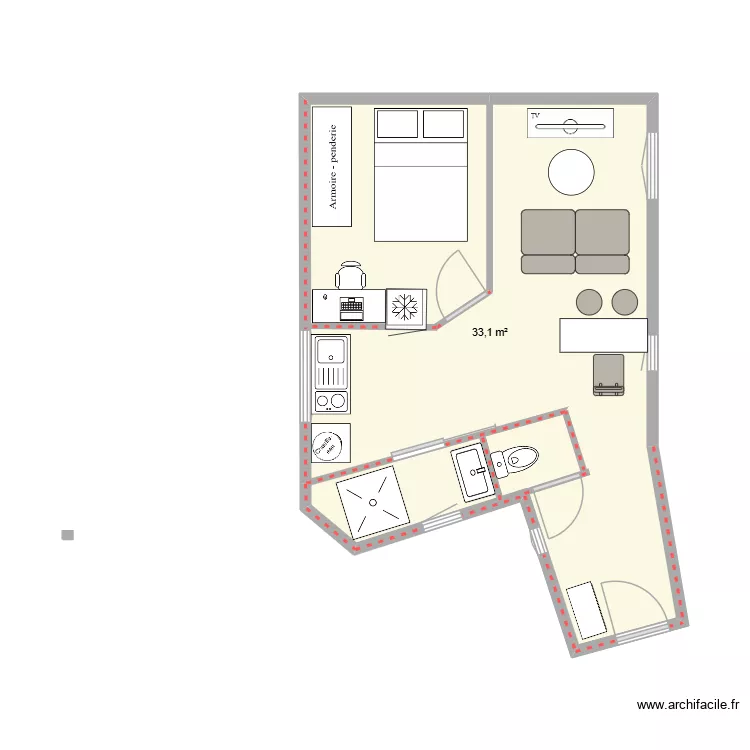 Plan nu. Plan de 1 et 33 m² Plan nu. Plan de 1 et 33 m²