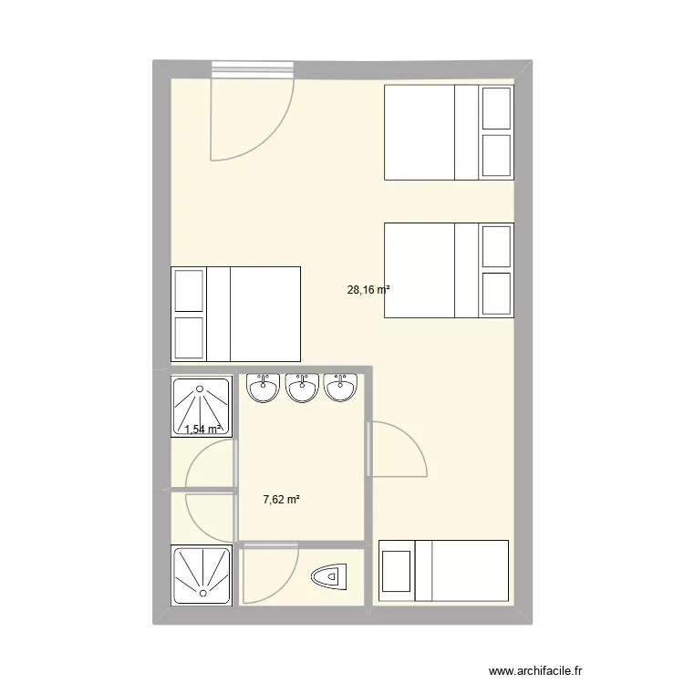 dortoir 2. Plan de 3 et 37 m² dortoir 2. Plan de 3 et 37 m²