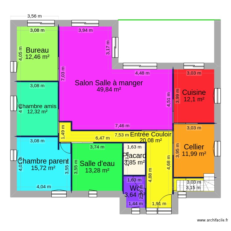 maison sur ss. Plan de 10 pièces et 155 m2