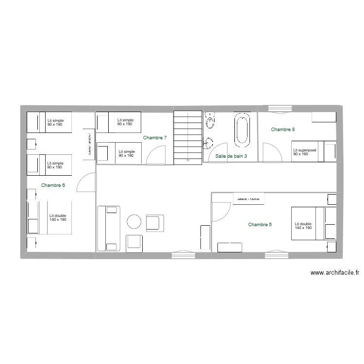 Manoir - 2ème étage. Plan de 0 pièce et 0 m2