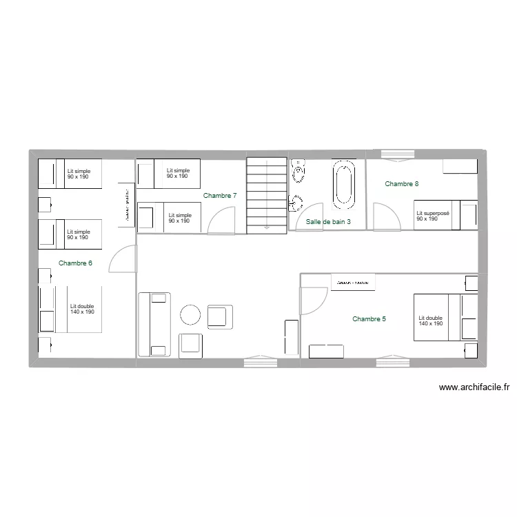 Manoir - 2&egrave;me &eacute;tage. Plan de 
