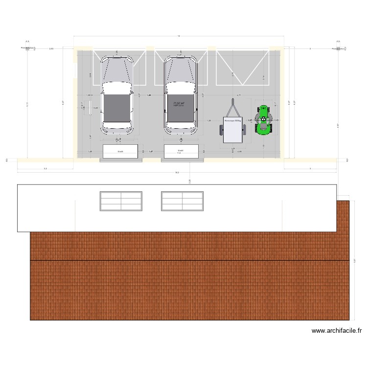 plan garage. Plan de 0 pièce et 0 m2