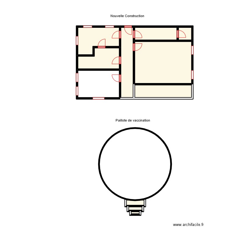 vue en plan nouvelle construction. Plan de 10 pièces et 36 m2