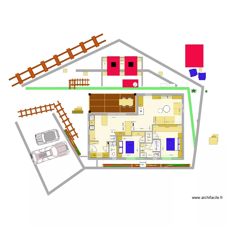 roc3ka. Plan de 7  et 83 m²