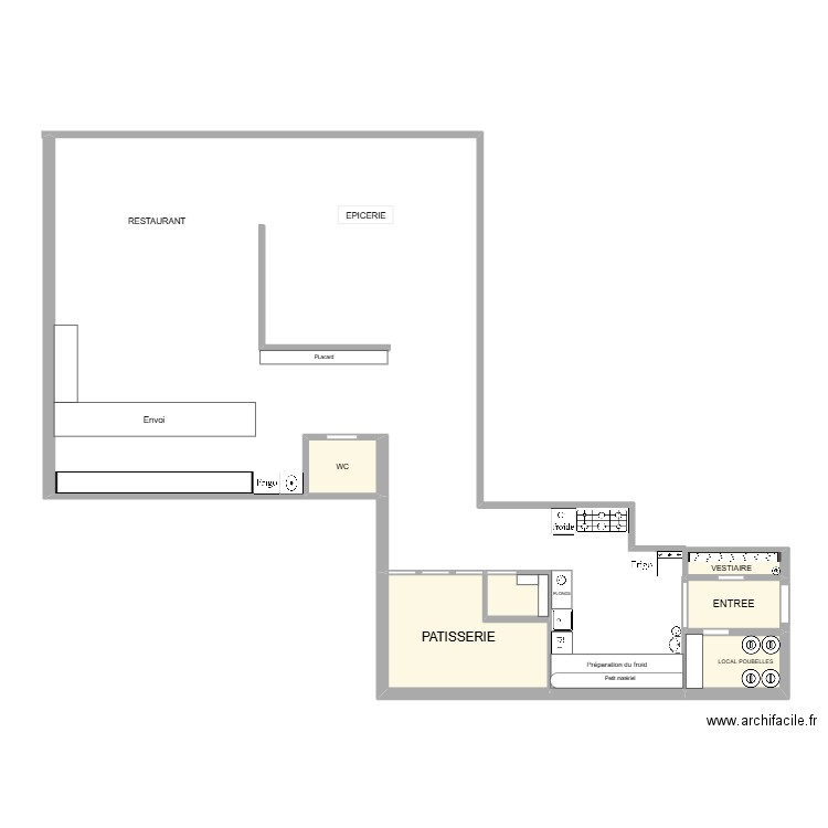 Castilab marche en avant. Plan de 6 pièces et 18 m2