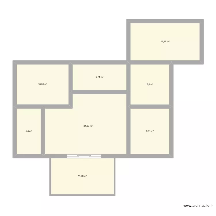 Camprieu Actuel. Plan de 8  et 84 m²