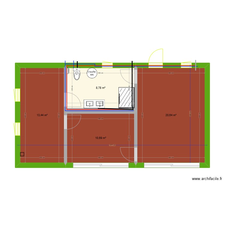 RUBIO. Plan de 4 pièces et 54 m2