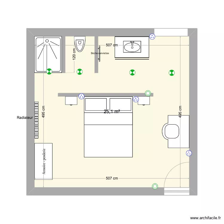 Chambre 3. Plan de 