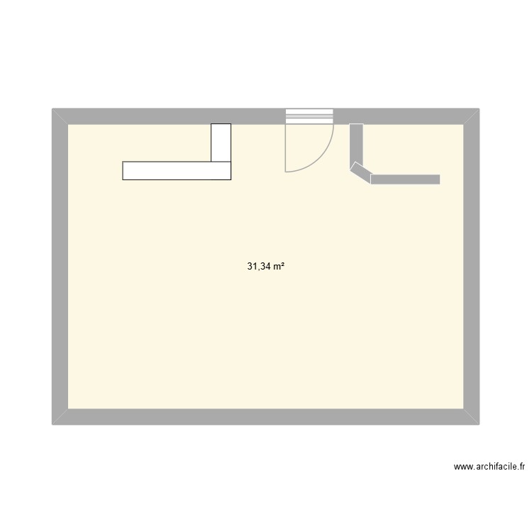 plan hall. Plan de 1 pièce et 31 m2