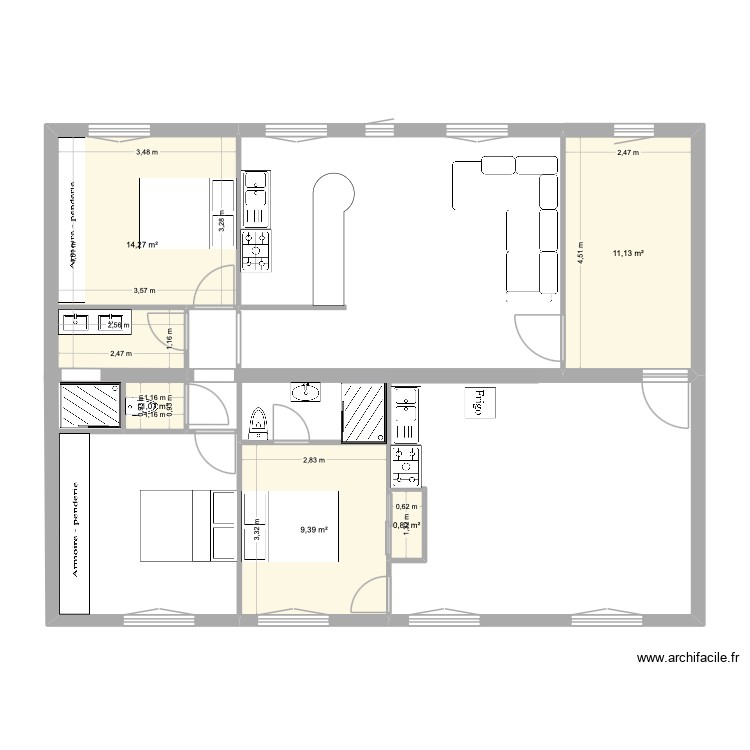 premier &eacute;tage Renov V2. Plan de 0 pièce et 0 m2