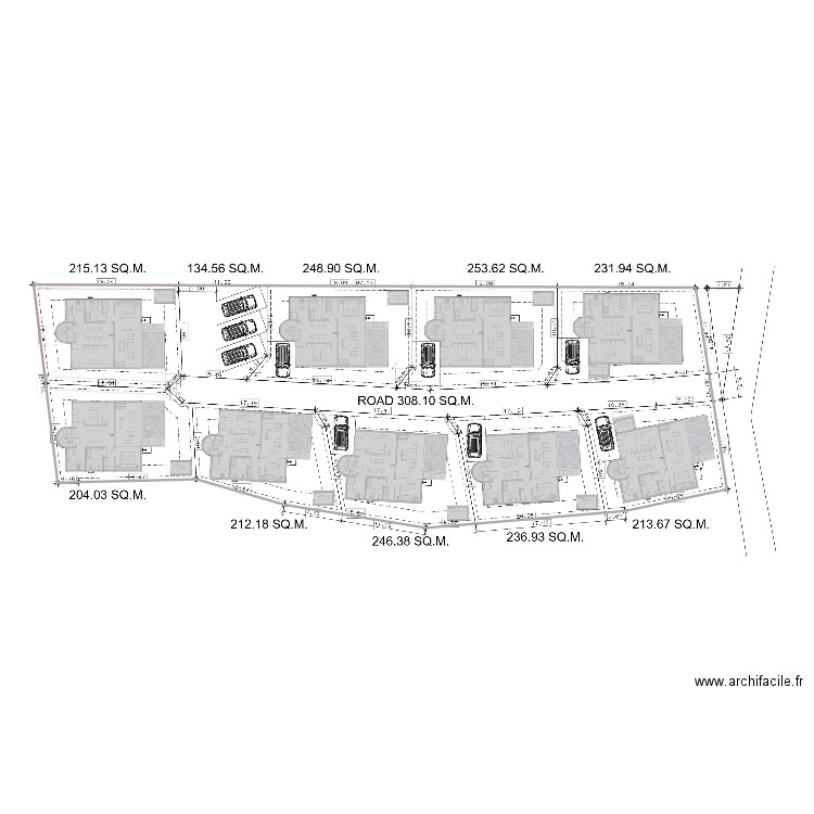 Implantation V1. Plan de 1 pièce et -1794 m2