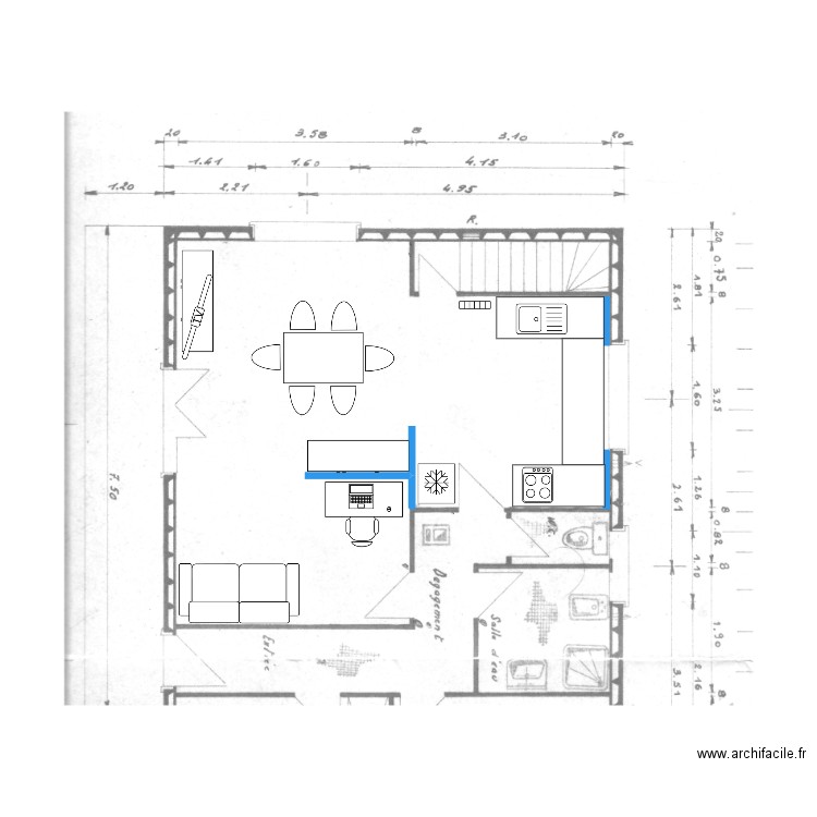 plan cuisine et s à m ouvertes 1. Plan de 0 pièce et 0 m2
