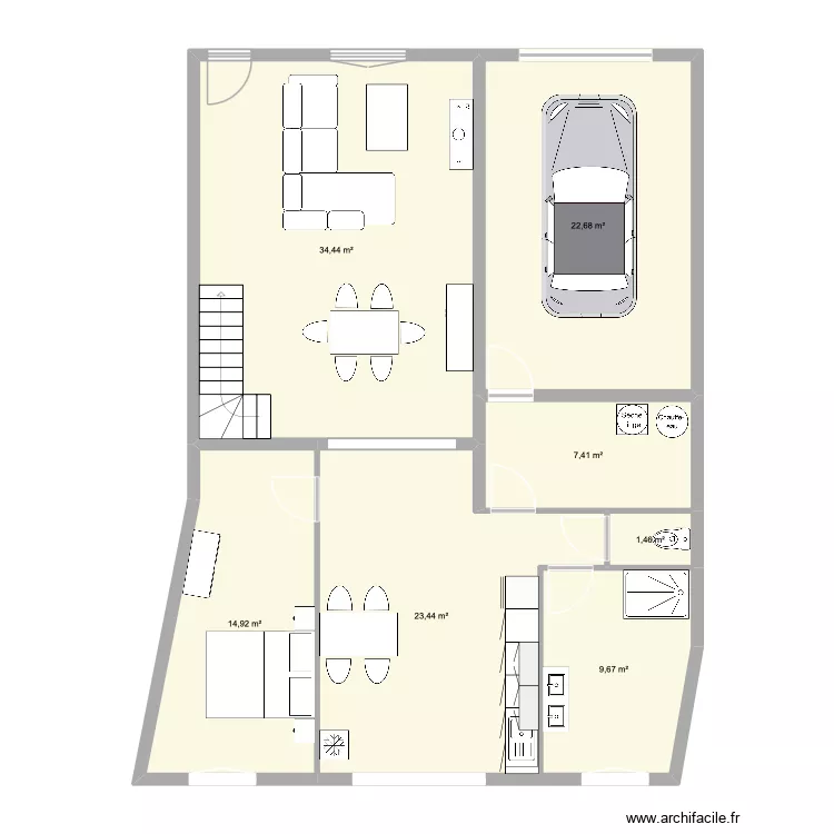 Plan Saint Jans &eacute;chelle. Plan de 7  et 114 m²