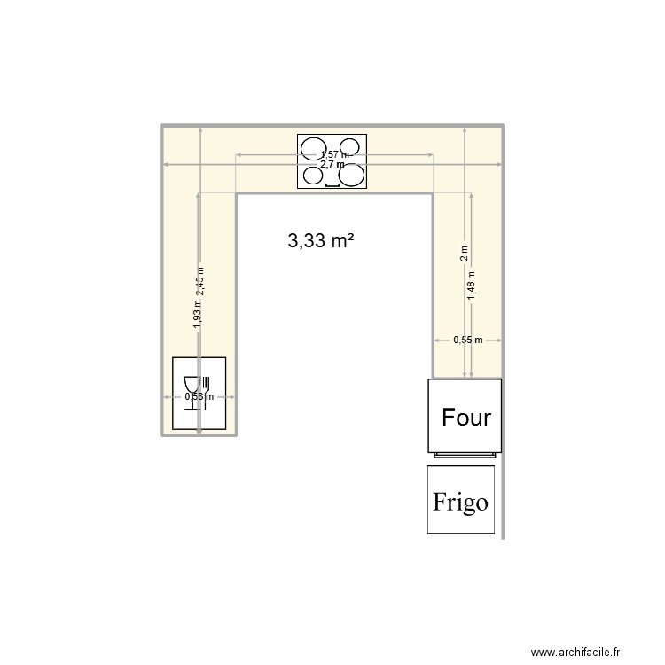 PLANS 32 JC Appt Alex. Plan de 1 pièce et 3 m2