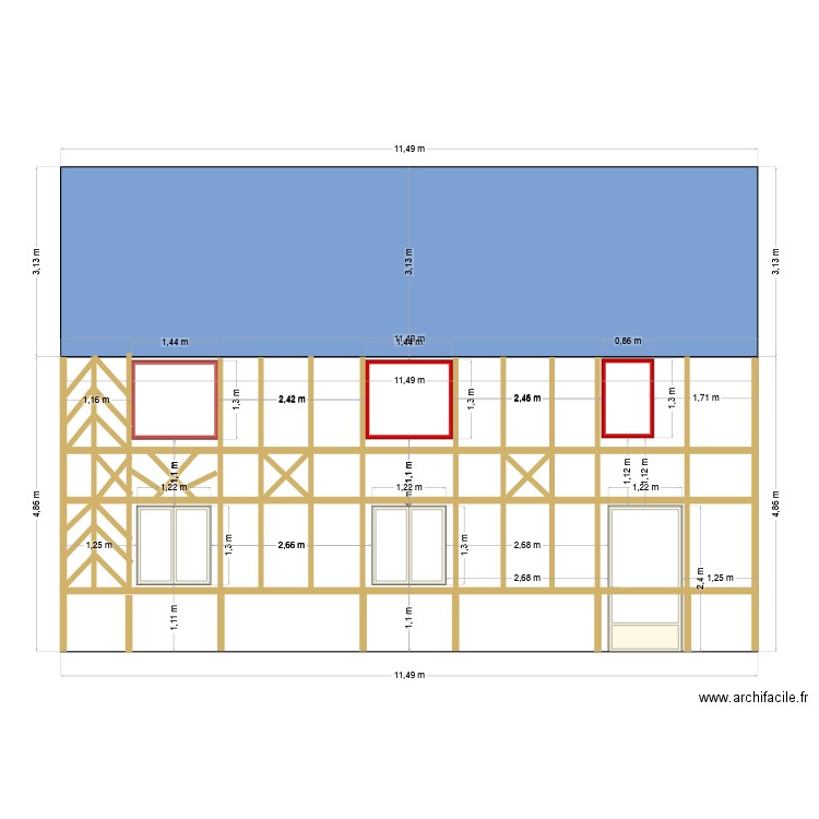 façade sud bât 1. Plan de 0 pièce et 0 m2
