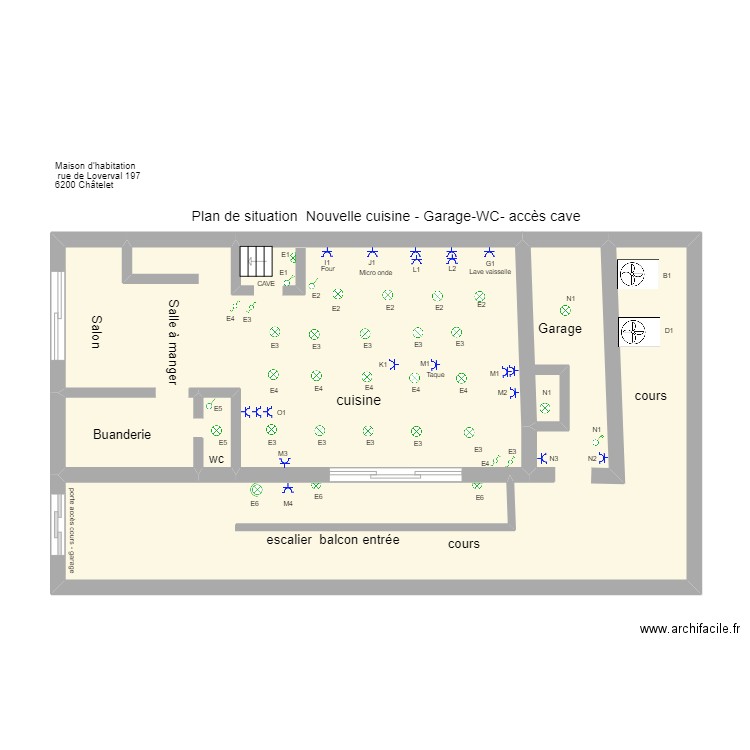 lolo. Plan de 2 pièces et 62 m2