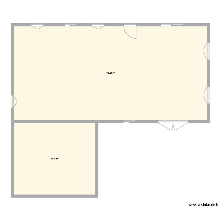 Maison Yvon. Plan de 2 pièces et 157 m2