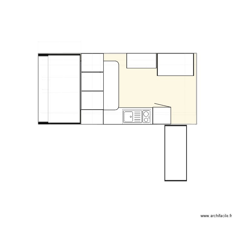vario 3. Plan de 1 pièce et 8 m2