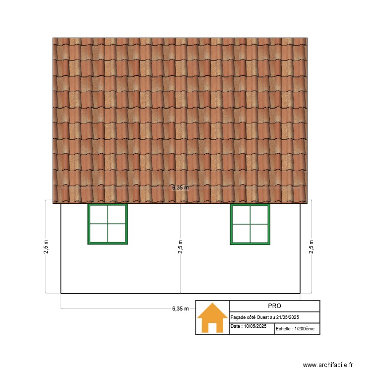Façade côté M. SABAROTS Franck. Plan de 0 pièce et 0 m2