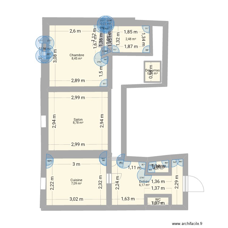 House. Plan de 10 pièces et 35 m2